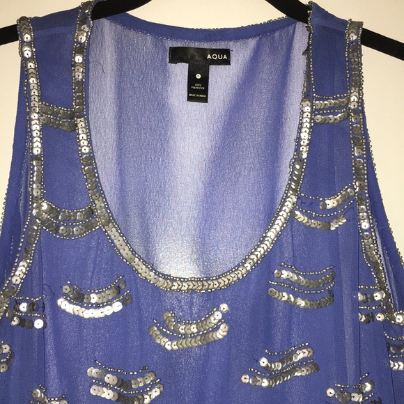 Aqua sheer embellished blouse - Picture 3 of 5